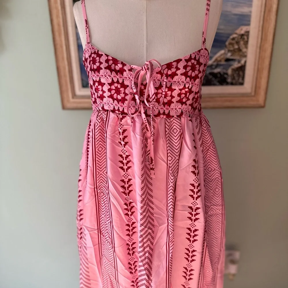 Pink Patterned Maxi Dress - Picture 2 of 9